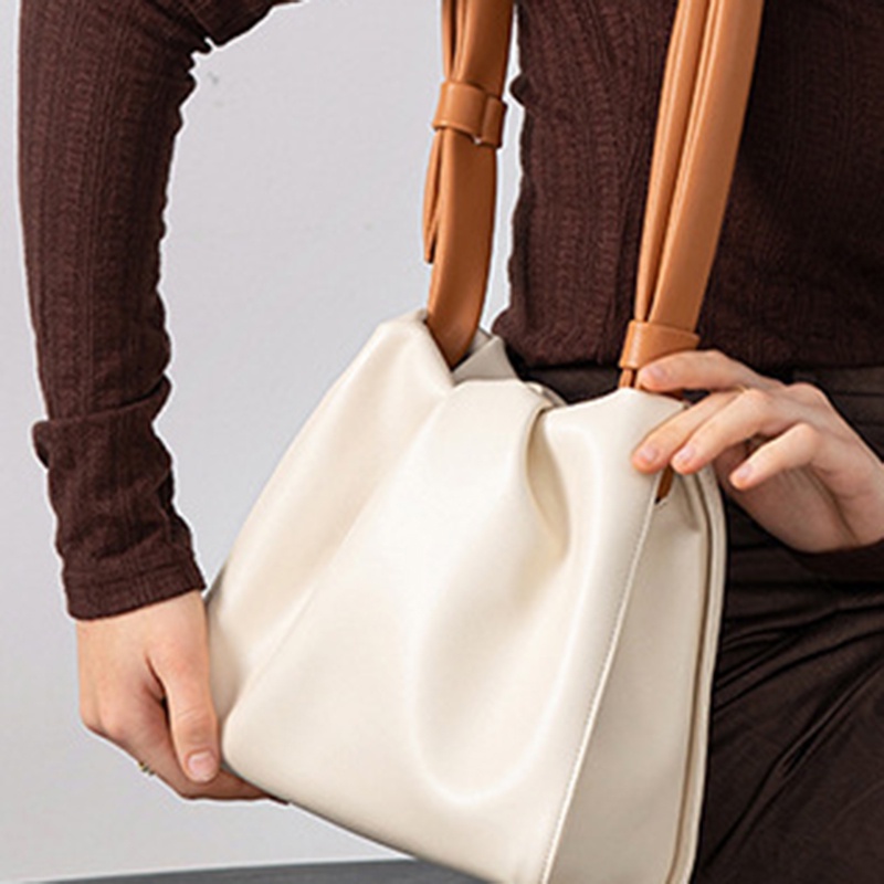 Túi Xách bucket Đeo Vai Hình Đám Mây Màu Tương Phản Thời Trang Cho Nữ