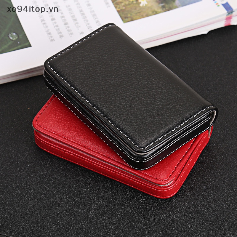 Ví Da PU XOITOP Đựng Danh Thiếp / Danh Thiếp Có Khóa Cài Nam Châm Tiện Dụng
