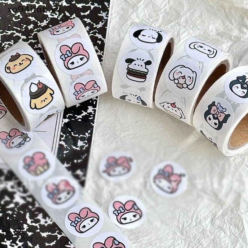 Xoitop Nhãn Dán Trang Trí Sổ Tay Hình Tròn Họa Tiết Trái Tim Và Cô Gái Sanrio Dễ Thương