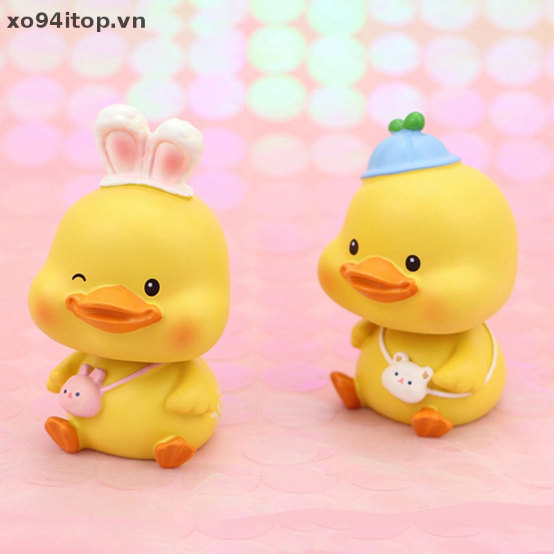Mô Hình Chú Vịt Lắc Đầu Bằng Nhựa Resin Dễ Thương Trang Trí Xe Hơi