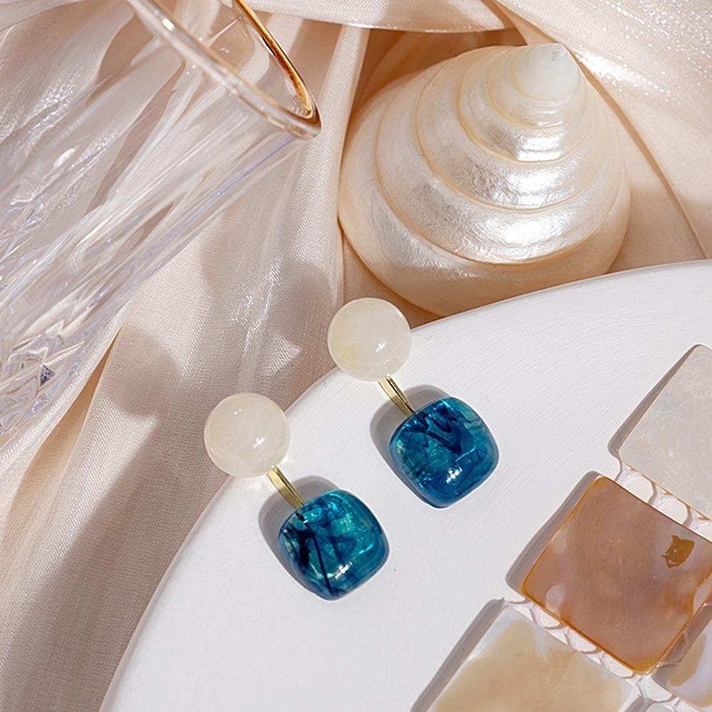 Bông Tai Nhựa Resin Chống Dị Ứng Phong Cách Hàn Quốc Cổ Điển Thời Trang Cho Nữ