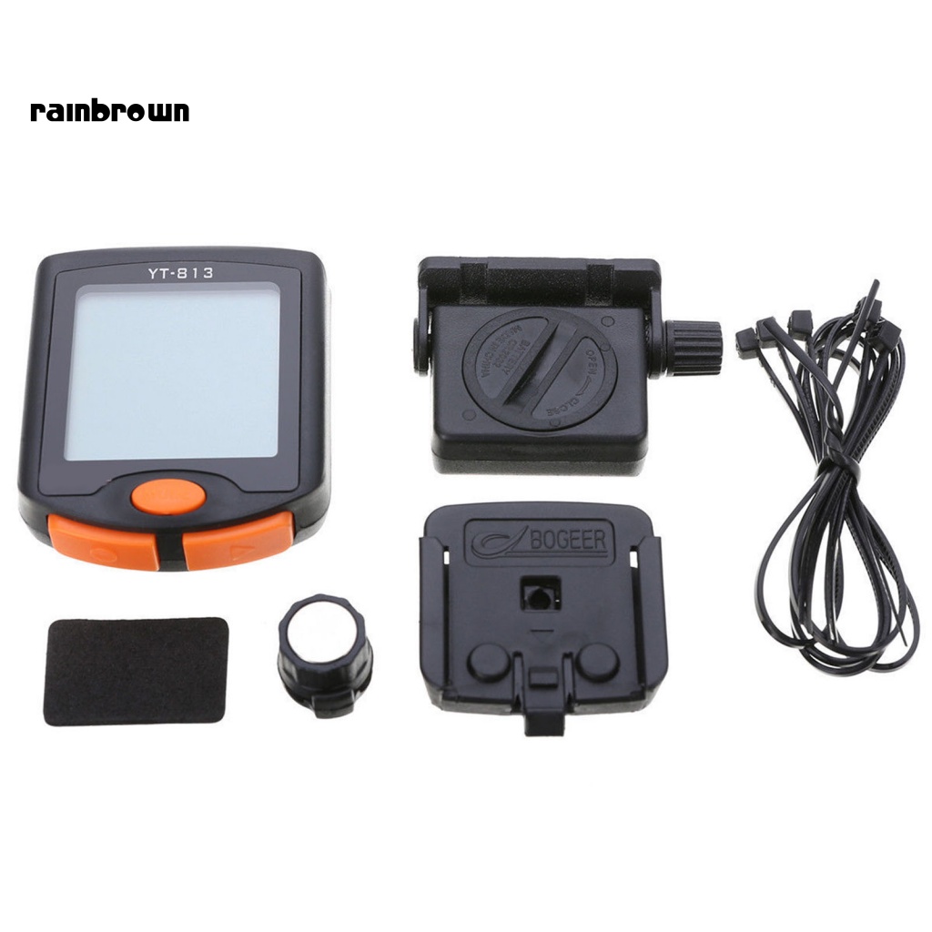 Đồng Hồ Đo Tốc Độ Điện Tử Không Dây Đa Năng &lt; rainbrown &gt; Cho Xe Đạp