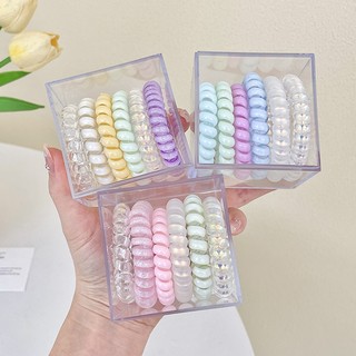 Set 4 dây cột tóc lò xo co giãn nhiều màu sắc