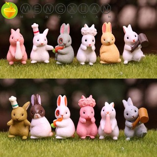 Set 12 Mô Hình Đồ Chơi Chú Thỏ Hoạt Hình mini Trang Trí Tiểu Cảnh diy