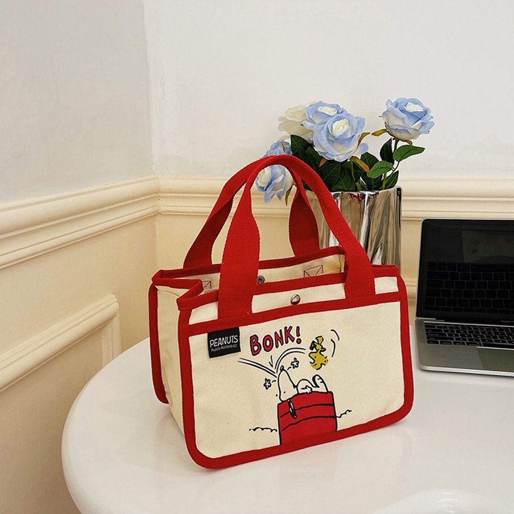 Fallforbeauty Túi Đựng Mỹ Phẩm / Son Môi Cỡ Lớn In Họa Tiết Hoạt Hình Snoopy Dễ Thương Tiện Dụng Mang Theo Du Lịch