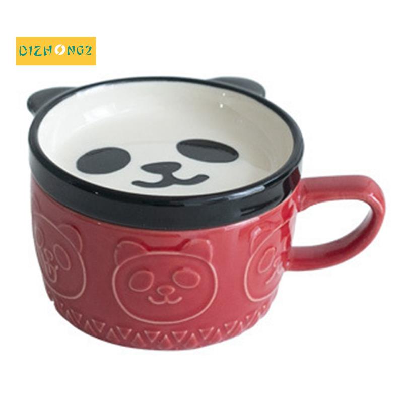 Cốc Sứ Uống Cà Phê Có Nắp Đậy Hình Chó Shiba Inu Panda Dễ Thương Kiểu Nhật Bản
