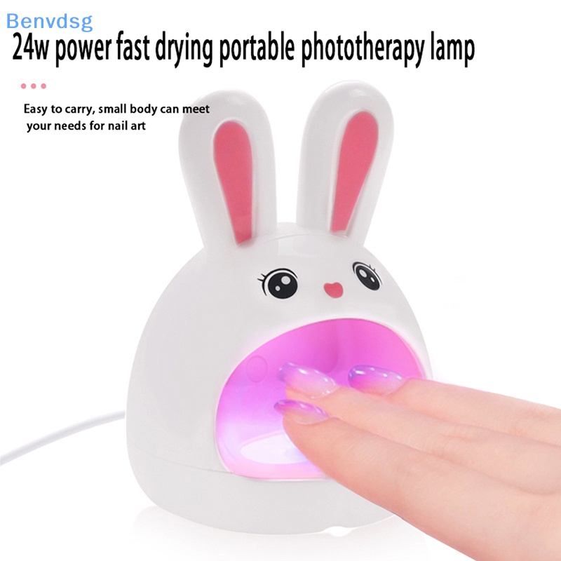 Đèn LED UV Sấy Khô Móng Tay Hình Thỏ Sạc USB Tiện Dụng