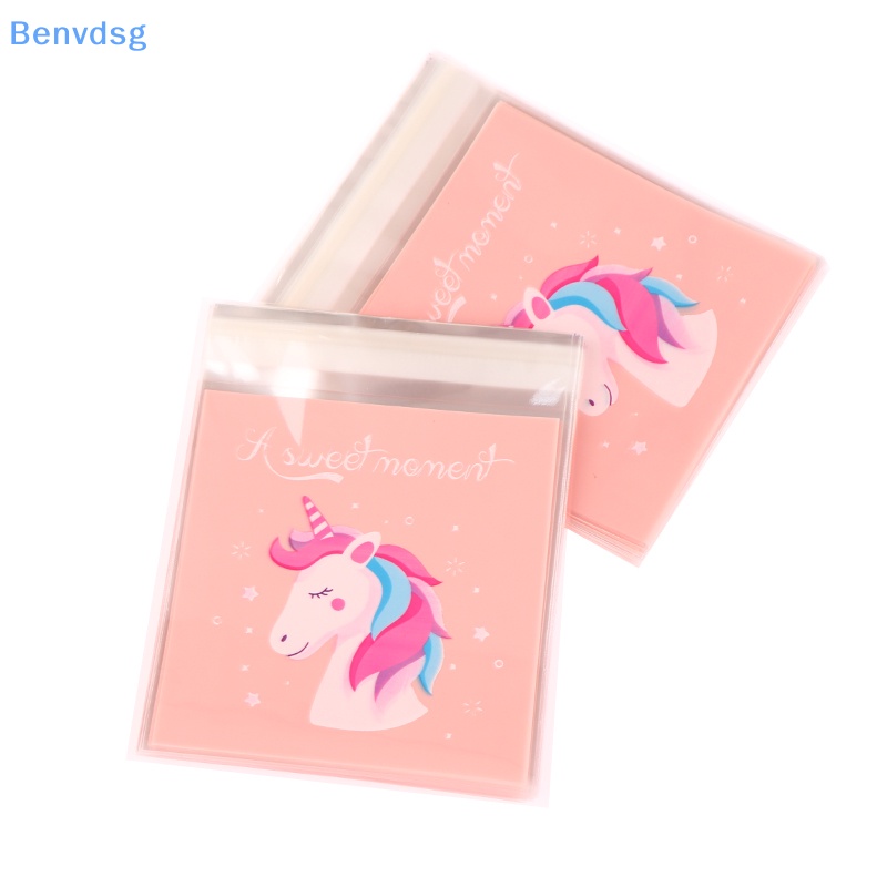 Bộ 100 Túi Đựng Bánh Kẹo In Hình Kỳ Lân Hoạt Hình Dễ Thương