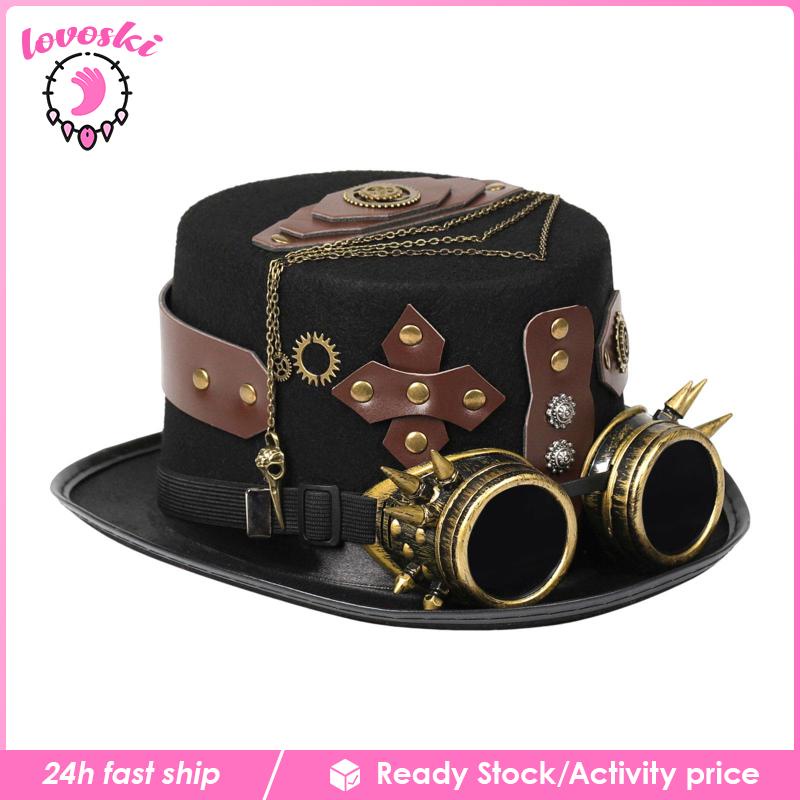 Mũ Fedora Phong Cách Steampunk Gothic Hóa Trang