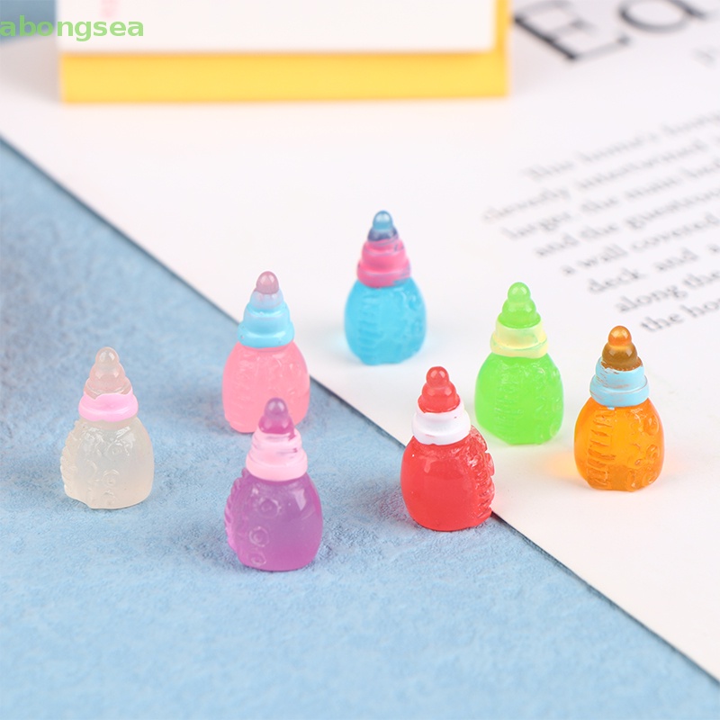 Bộ 5 Bình Sữa Mini Bằng Nhựa Phát Quang Dùng Trang Trí DIY