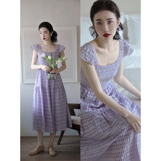 [YOYO] Đầm Dài Màu Tím Dáng Ôm Phong Cách Hàn Quốc Thời Trang Mùa Hè Kiểu Mới Dành Cho Bạn Nữ