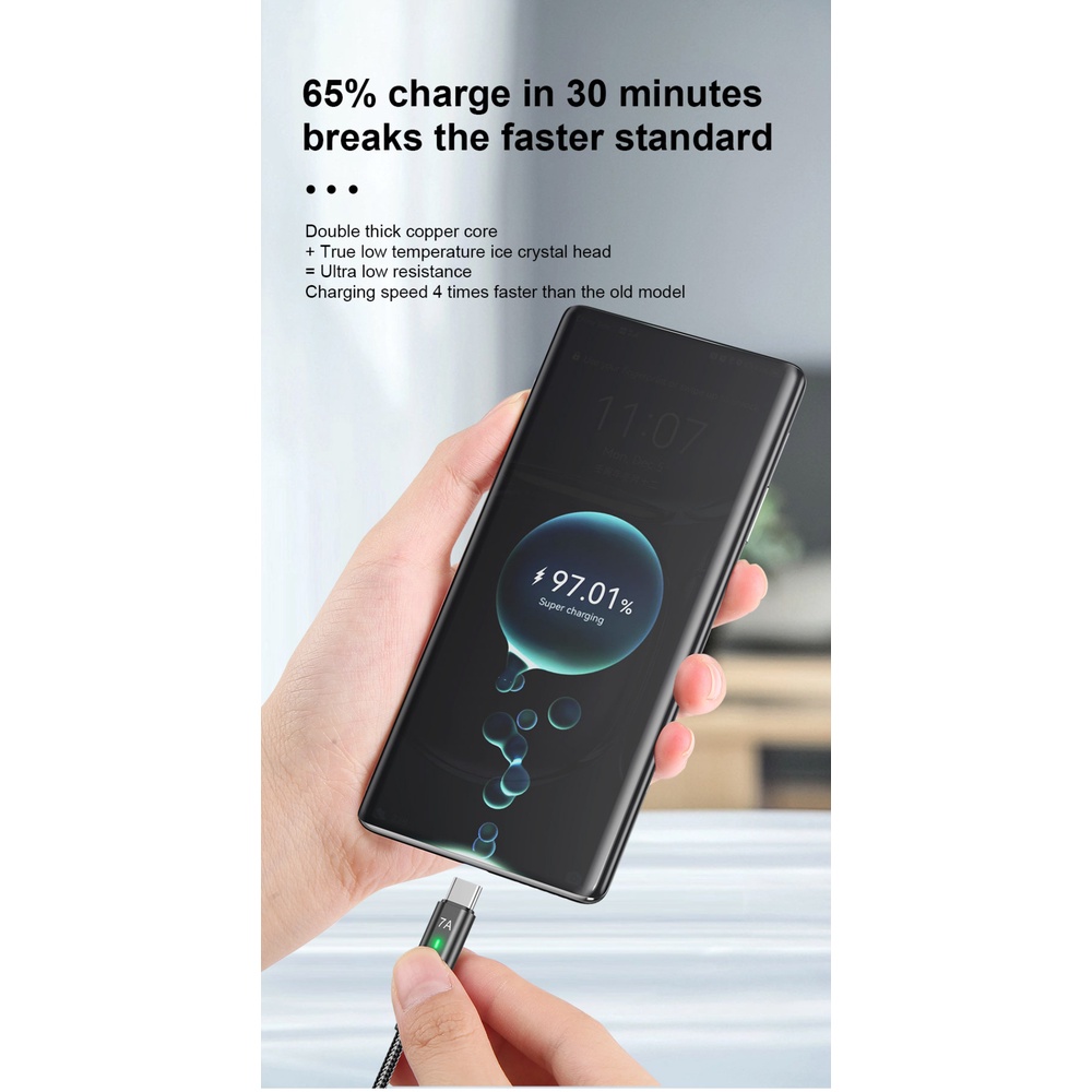 Dây Cáp Sạc Nhanh 3A 3A 0.3M / 1M / 2M Dành Cho Điện Thoại Xiaomi