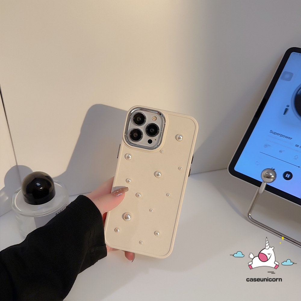 Bầu trời đầy sao lãng mạn Vỏ điện tử 3D ngọc trai tương thích cho IPhone 11 Pro MAX 7plus 13 14 12 Pro MAX 14 7 8 Plus XR X 8plus XS MAX Mạ đơn giản sang trọng Vỏ TPU mềm chống va đập