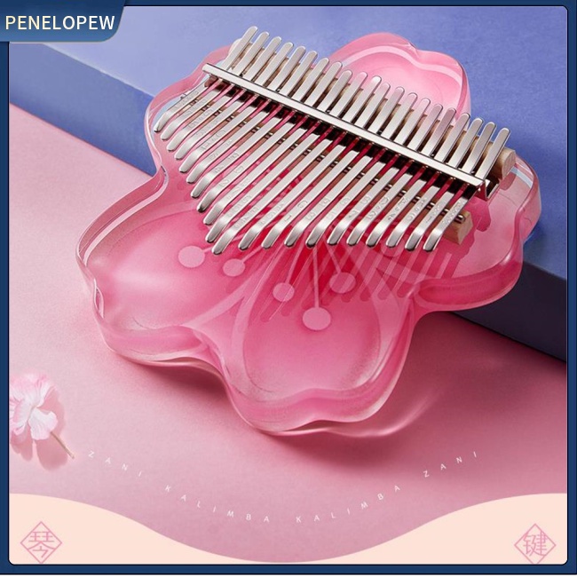 Đàn Kalimba 17 / 21 Phím Hình Hoa Đào Bằng Acrylic Cho Bé
