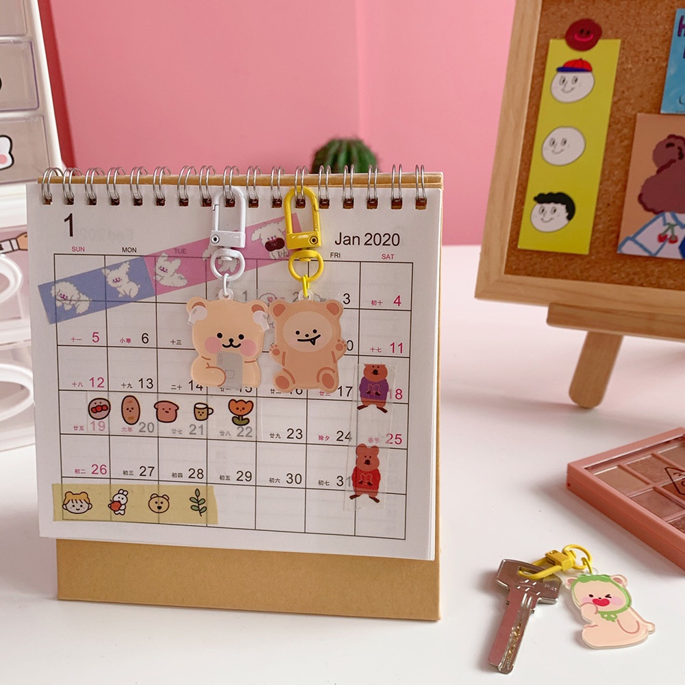 Móc Khóa Gắn Túi Xách Hình Gấu Dễ Thương Phong Cách Nhật Bản