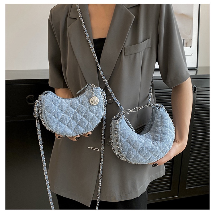 Túi Đeo Chéo Denim Quai Xích Thời Trang Mùa Hè 2023 Phong Cách Mới Cho Nữ