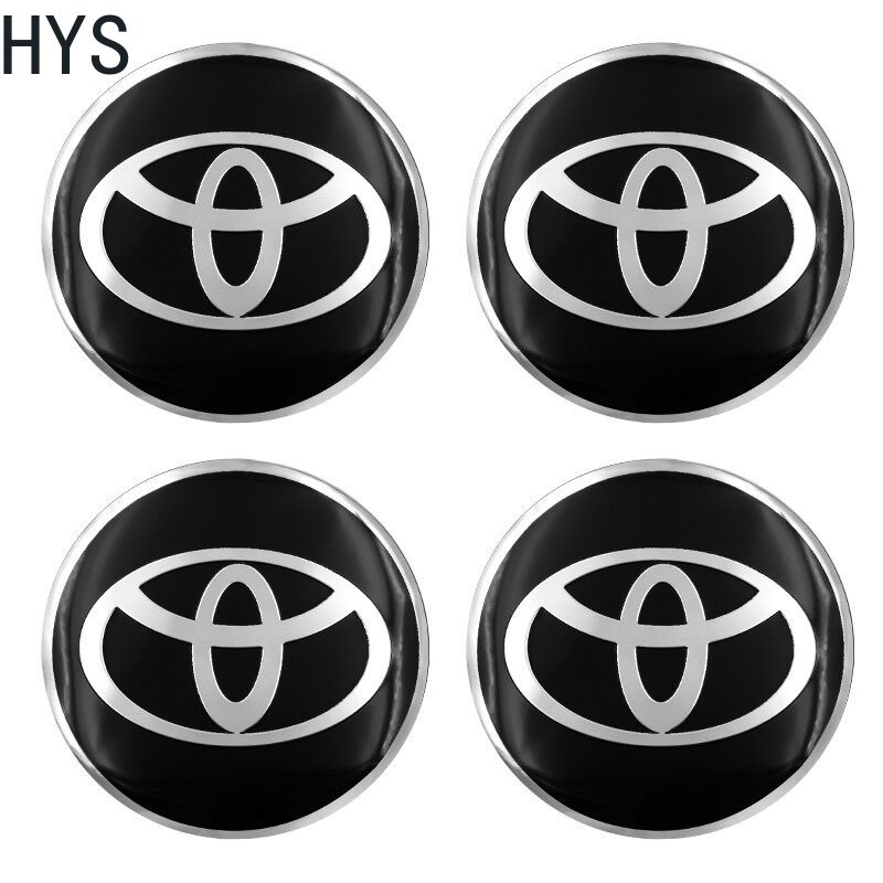 Set 4 Miếng Dán logo Trang Trí Trục Bánh Xe Hơi Toyota