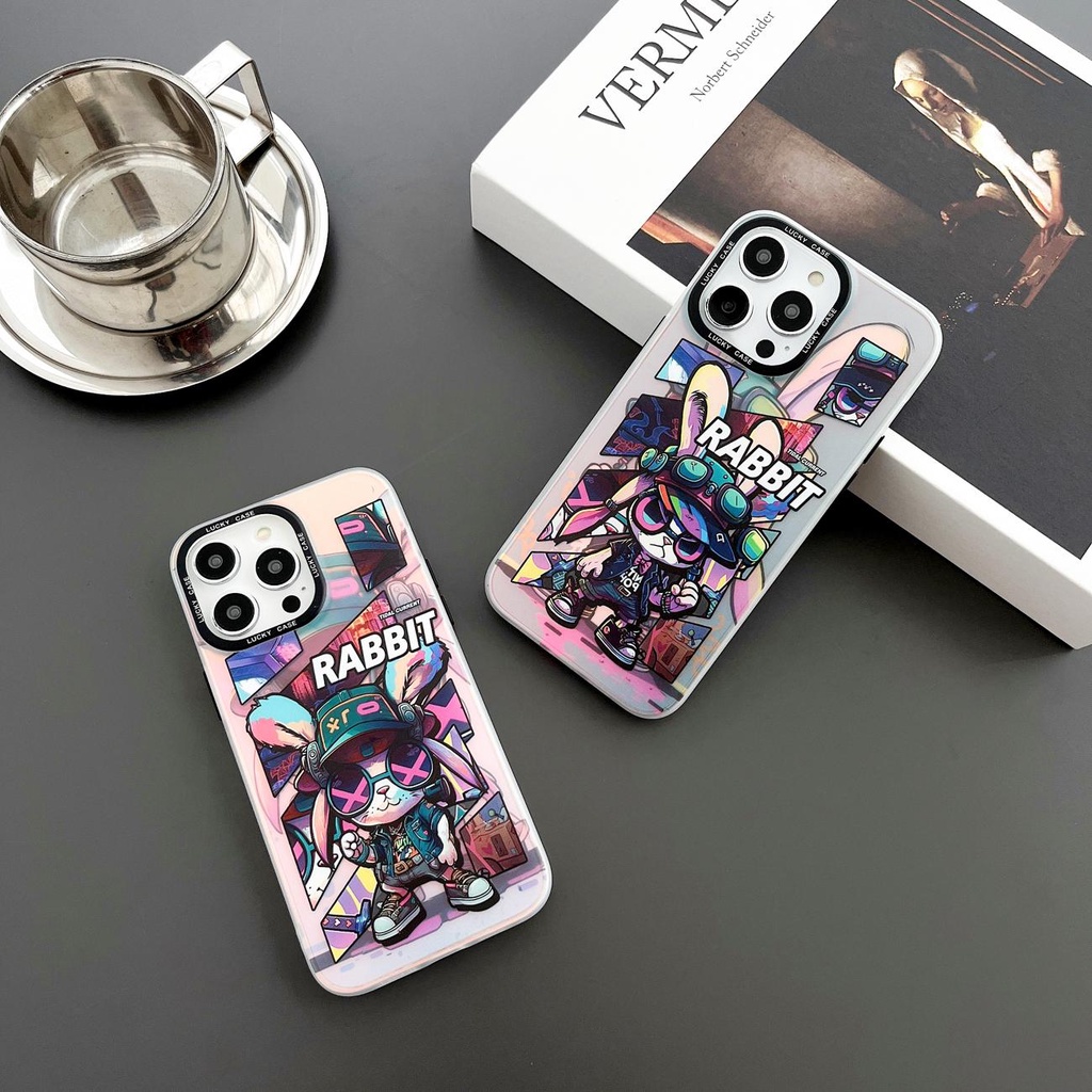 Ốp Điện Thoại TPU Dẻo Trong Suốt Họa Tiết Chú Thỏ Thời Trang Cho iPhone 14 13 12 11 PRO MAX