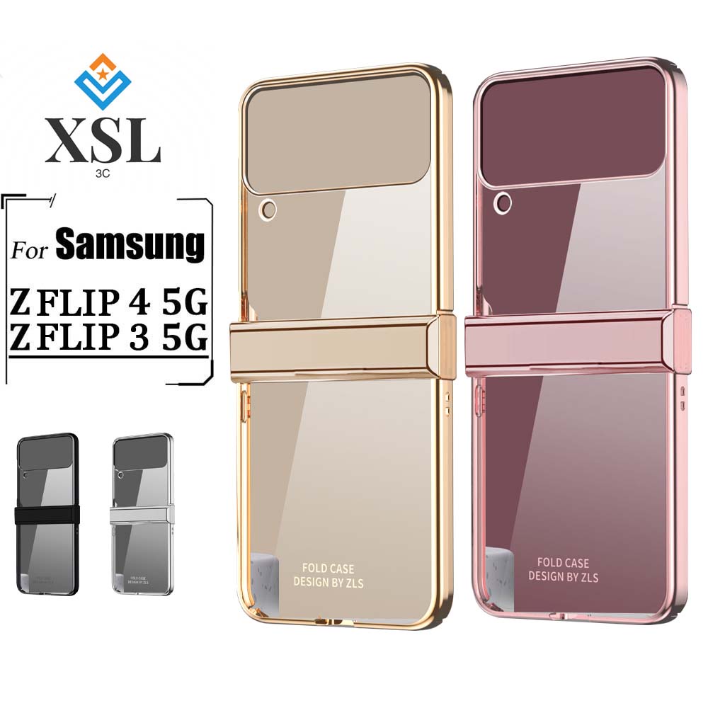 Ốp Điện Thoại Trong Suốt Mạ Điện Cho Samsung Galaxy Z Flip 4 Flip 3 Flip4 / 3