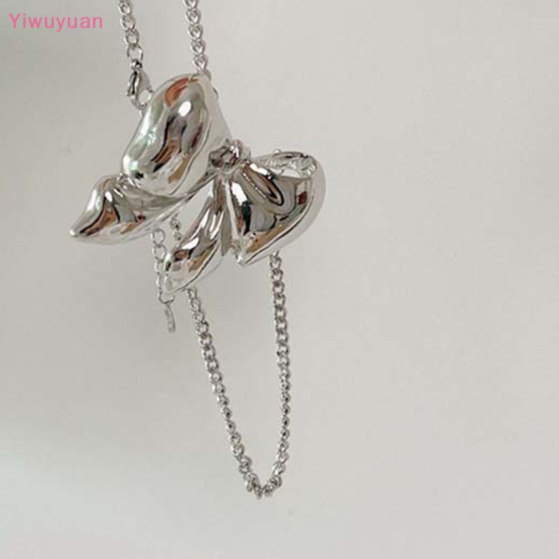 Vòng Cổ Choker Bằng Kim Loại Mặt Nơ Đính Ngọc Trai Thời Trang Mới