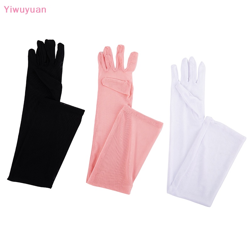&lt; Yiwuyuan &gt; Găng Tay Đen Dài Qua Ngón Trỏ Gợi Cảm Phụ Kiện Lái Xe / Opera Cổ Điển Thời Trang Nữ Mới