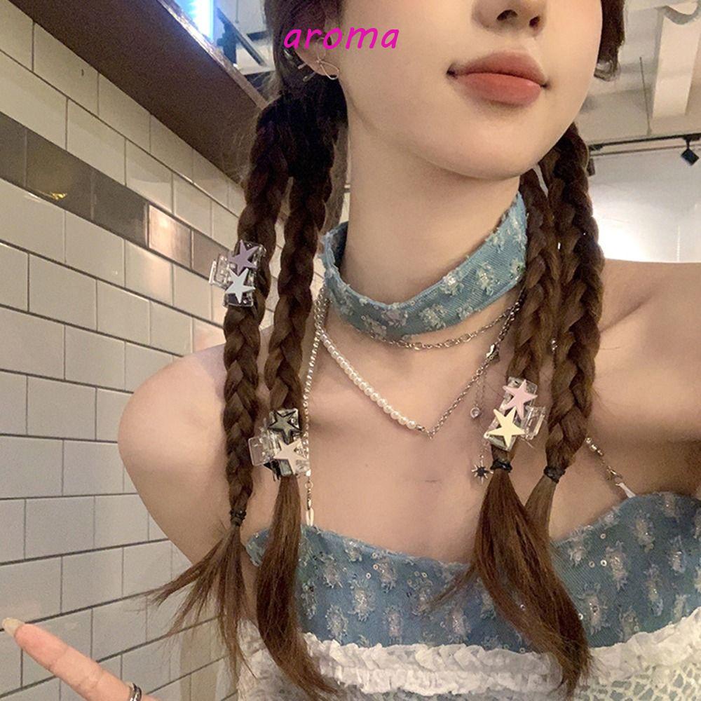 Kẹp Tóc Đuôi Ngựa Hình Ngôi Sao Năm Cánh Phong Cách Harajuku Đơn Giản Y2k Cá Tính Dành Cho Nữ
