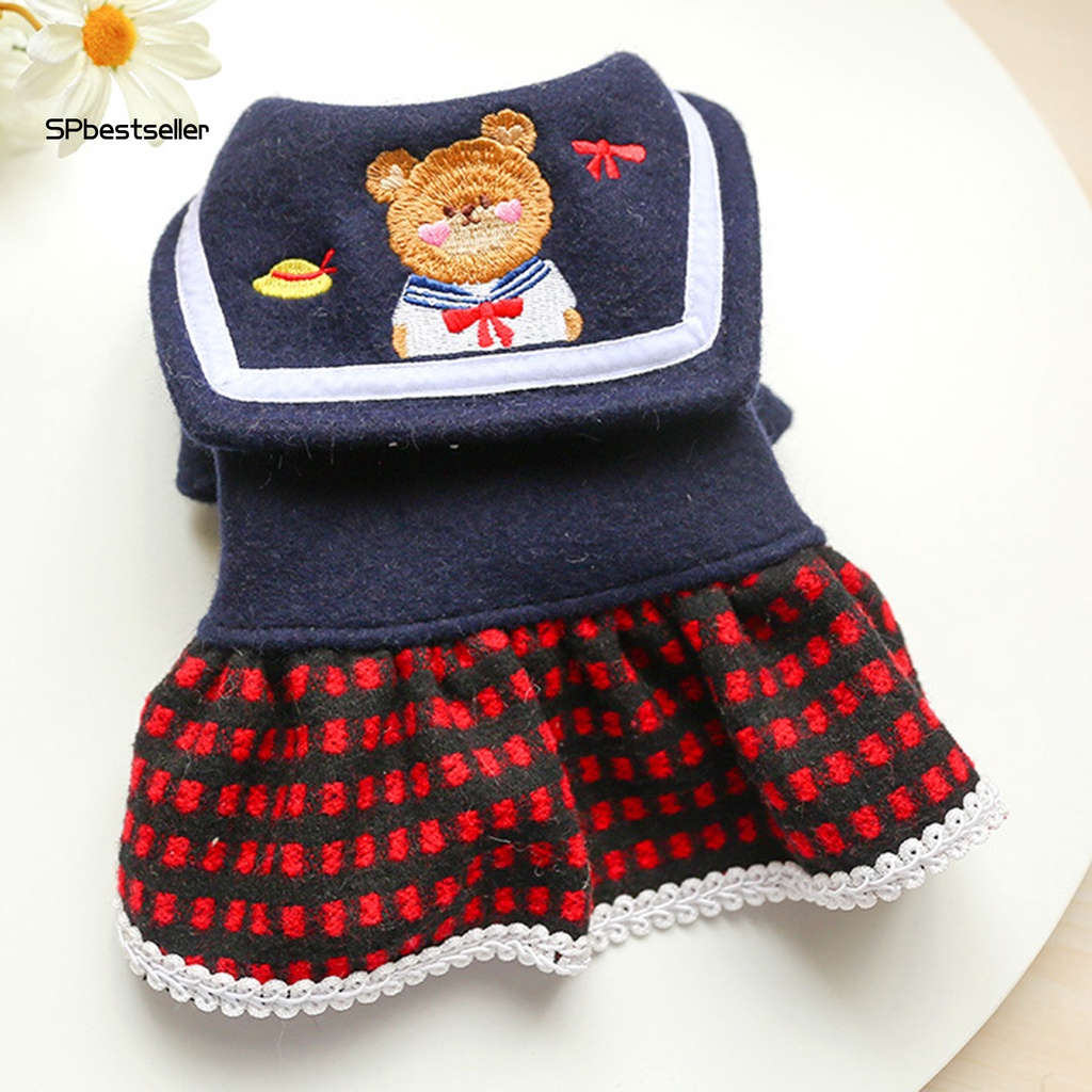 Váy Len Giữ Ấm Cho Thú Cưng Phong Cách Học Sinh