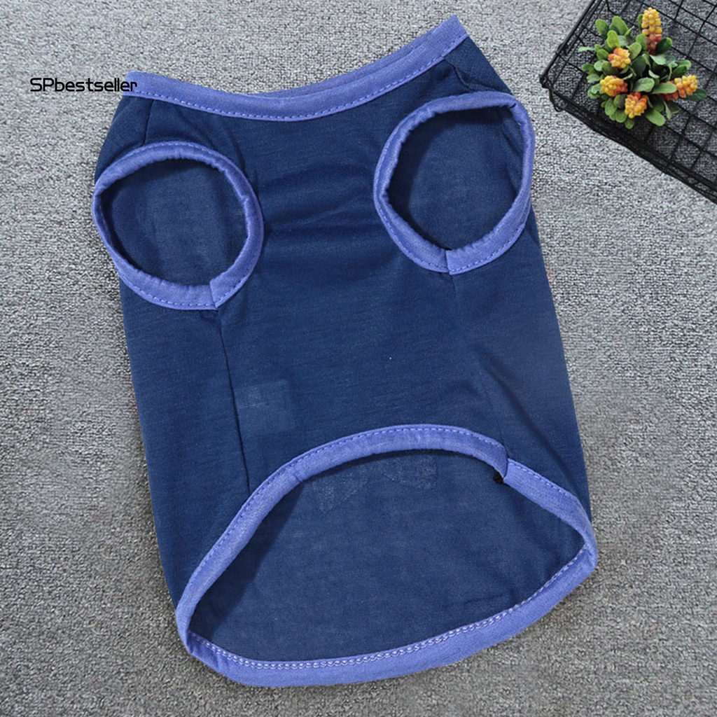 Áo In Chữ Màu Xanh Navy Thoáng Khí Thời Trang Mùa Hè Cho Cún Cưng