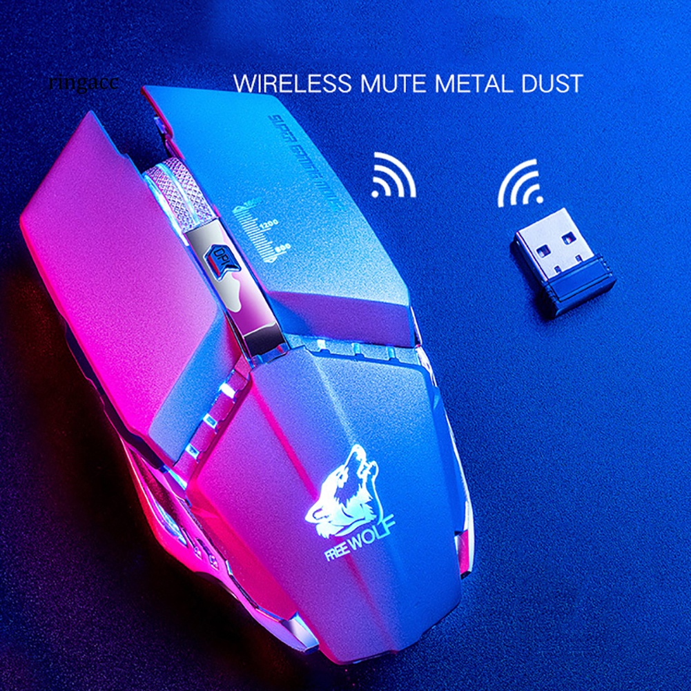 Chuột Quang Không Dây RGA Free Wolf X11 Ergonomic 2.4G 2400DPI Cho Laptop / Pc