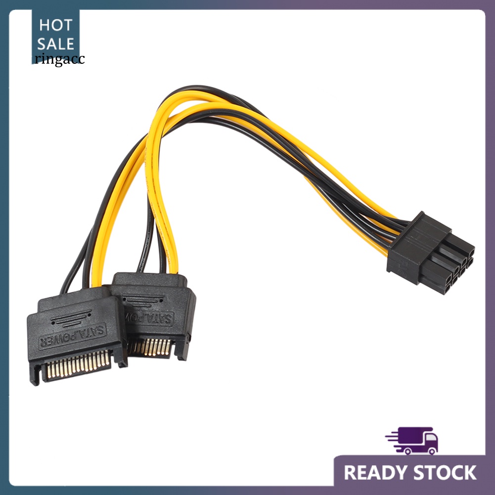 Dây Cáp Đồ Họa Chuyển Đổi RGA Dual 15Pin SATA Sang PCI-E 8Pin