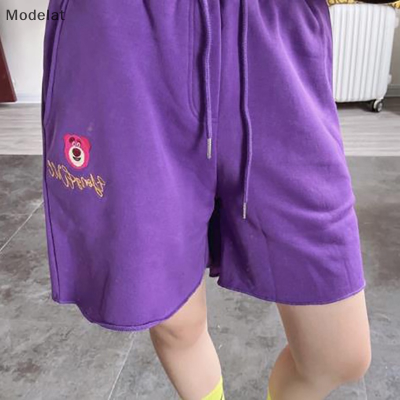 Mfc Quần ngắn ống rộng Đa Năng In Hình Gấu Hoạt Hình Thời Trang Thường Ngày WTD