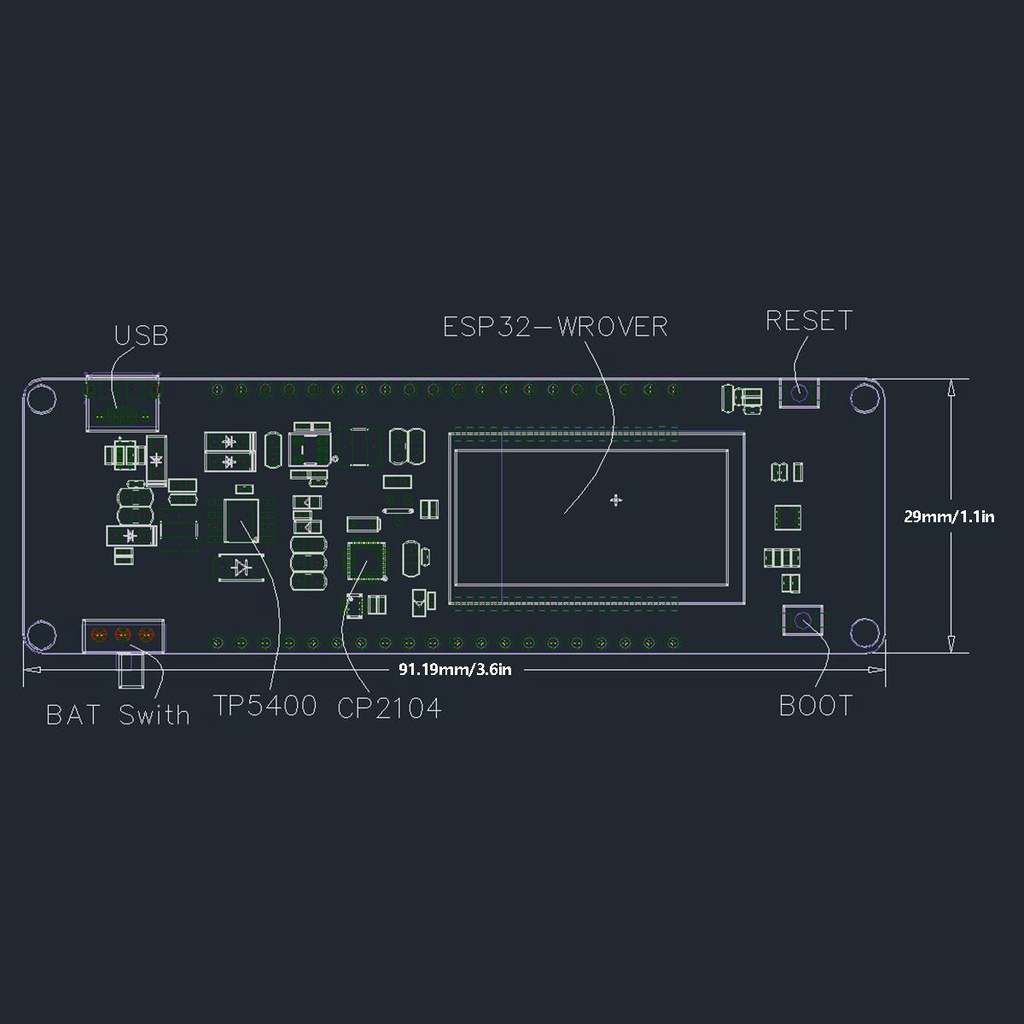 Bảng Mạch WiFi ESP32 8MByte PSRAM ESP32-WROVER-B