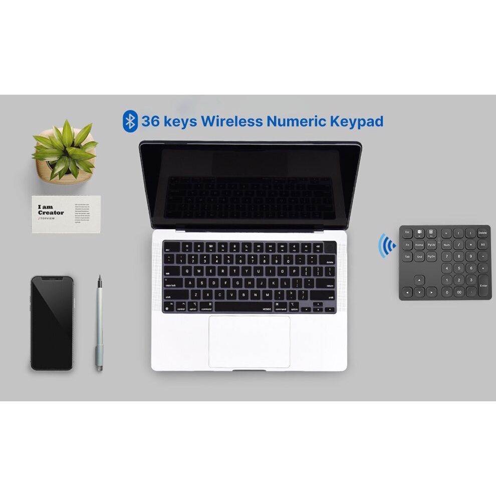 Bàn Phím Số Không Dây Bluetooth 36 Phím Siêu Mỏng Có Thể Sạc Lại Cho Laptop / Ipad