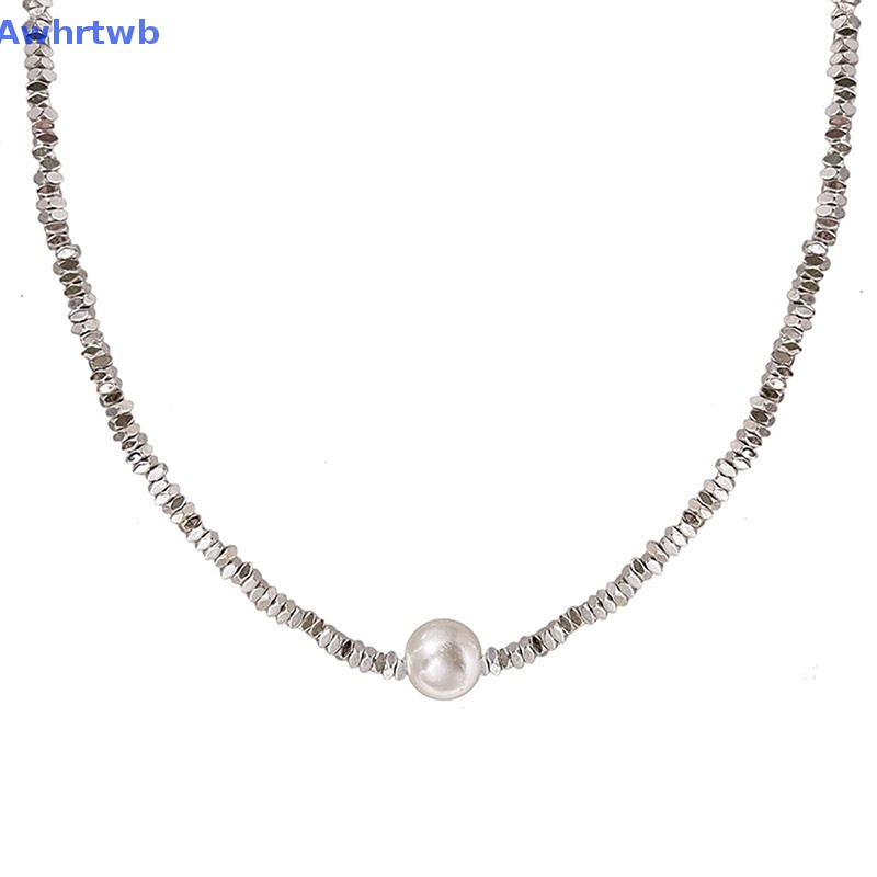 Vòng Cổ Choker Màu Bạc Đính Ngọc Trai Lấp Lánh Thời Trang Cho Nữ Mới