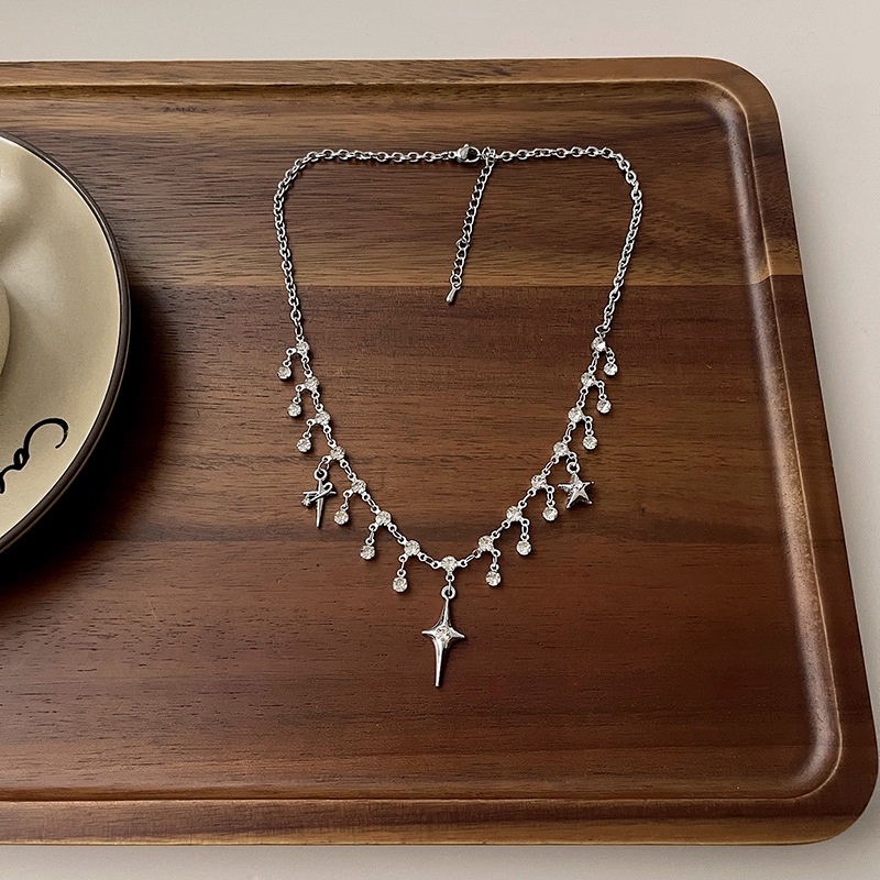 Vòng cổ Mặt Chữ Thập Đính Đá Zircon Thời Trang Hàn Quốc Cho Nữ