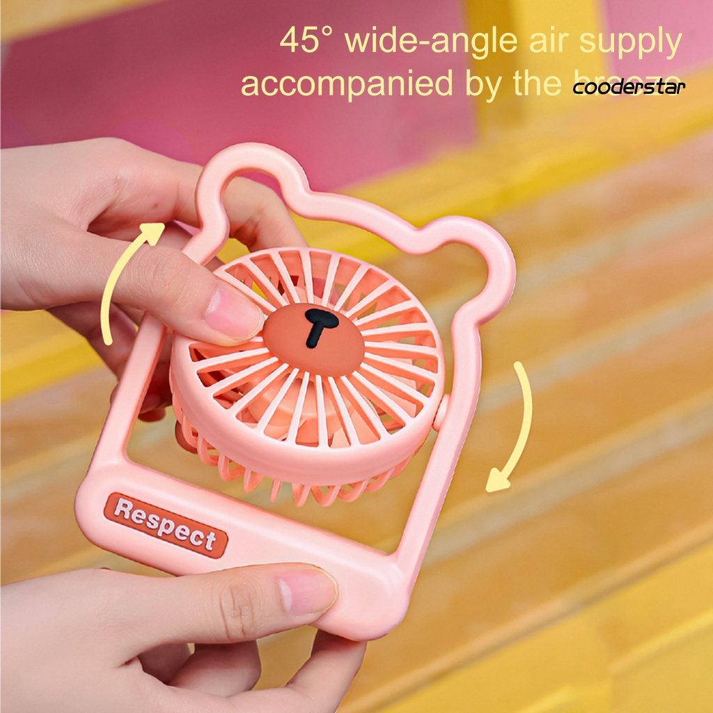 Quạt Làm Mát Cầm Tay Sạc USB Hình Gấu Dễ Thương Cho Học Sinh