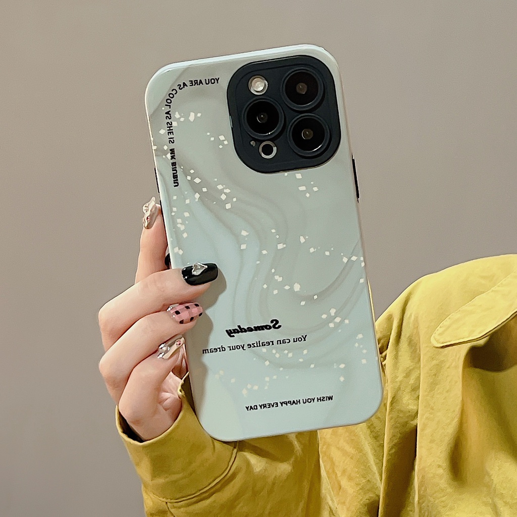 Ốp Điện Thoại PC Cứng Viền Dẻo Họa Tiết Gợn Sóng Nước Độc Đáo Chống Sốc Cho iPhone 11 13 12 14 Pro Max