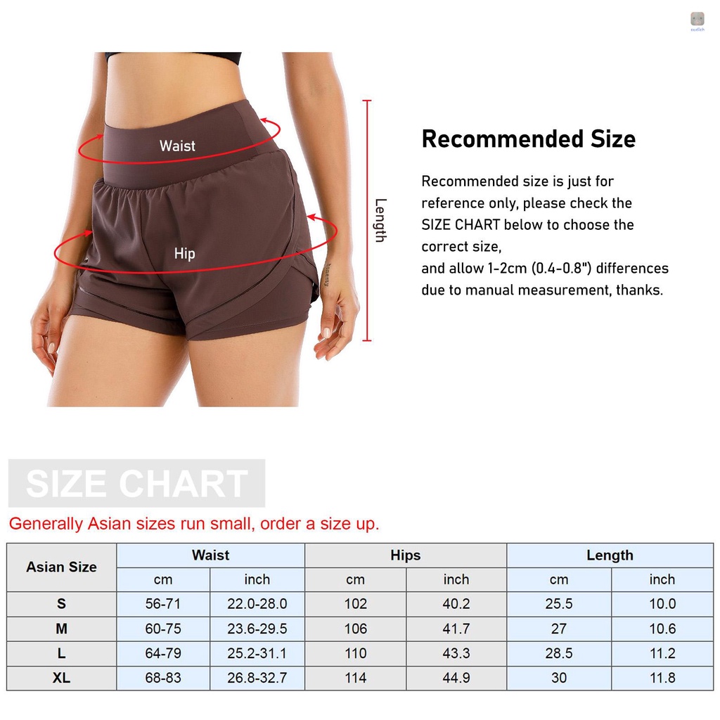 Quần Short Thể Thao 2 Trong 1 Lưng Thun Nhanh Khô Thoáng Khí Cho Nữ