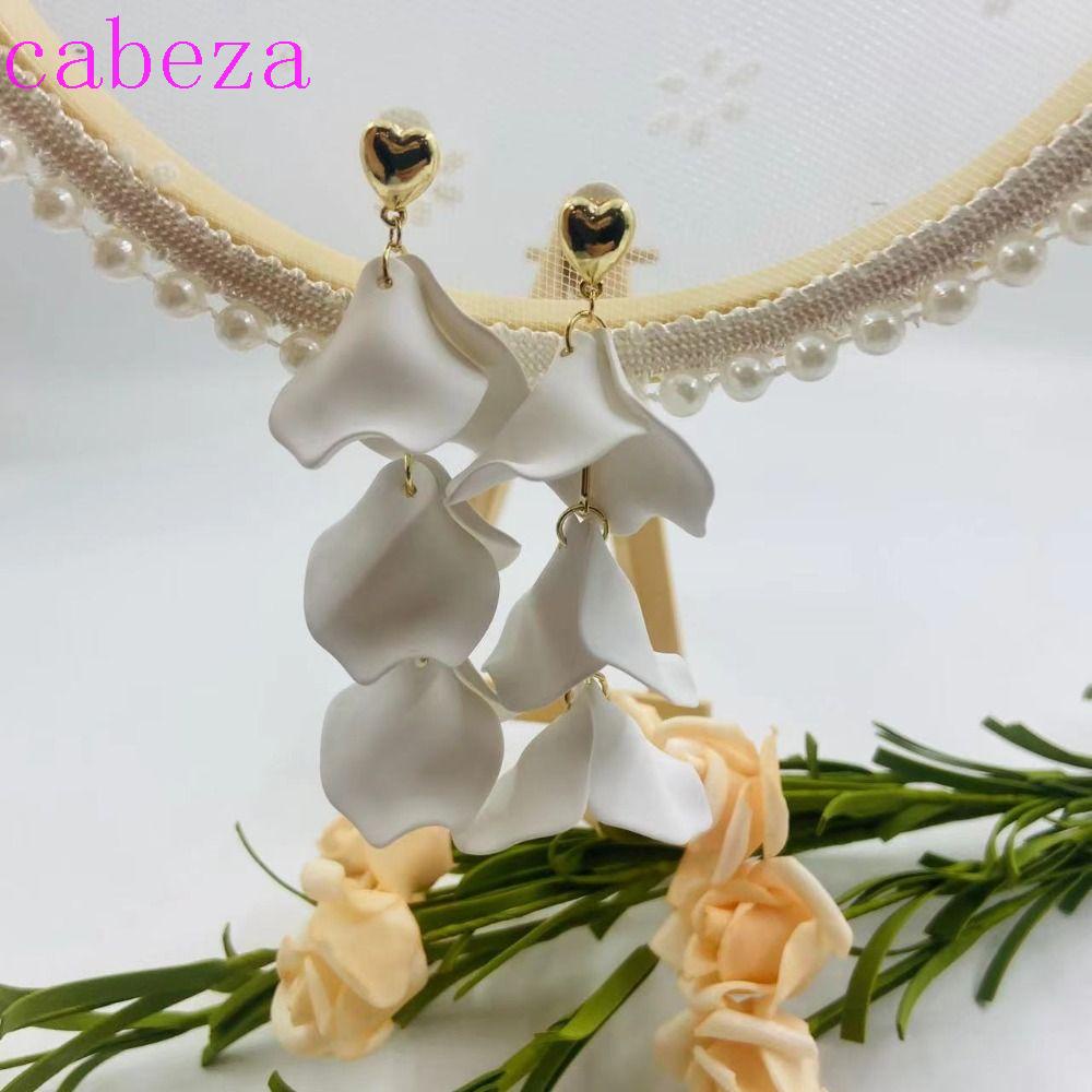 Bông Tai Dáng Dài Hình Cánh Hoa Phối Tua Rua Phong Cách Hàn Quốc Lãng Mạn