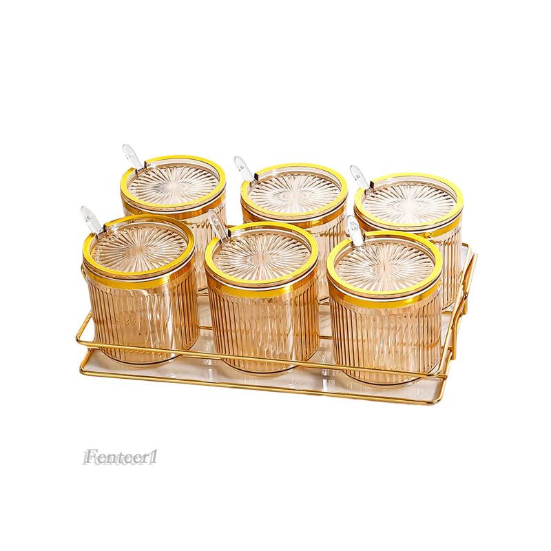 [Fenteer1] Hộp Đựng Gia Vị Thực Phẩm Có Nắp Và Thìa