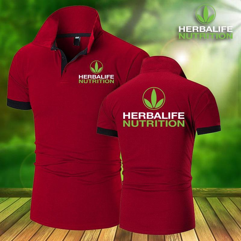 HERBALIFE Áo Thun Polo Cổ Bẻ Dáng Ôm Chất Liệu Cotton Thời Trang Mùa Hè Cho Nam