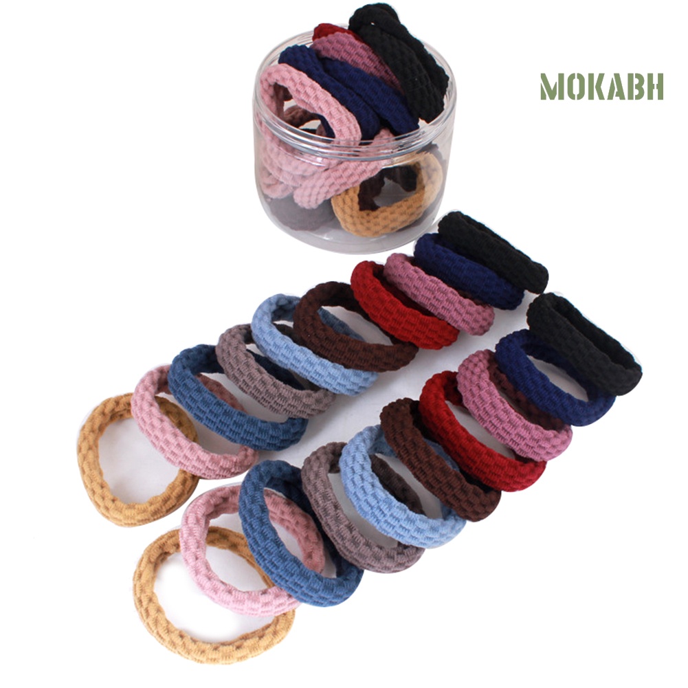 Bộ 20 Dây Cột Tóc Co Giãn Nhiều Màu Sắc Thời Trang Cho Nữ