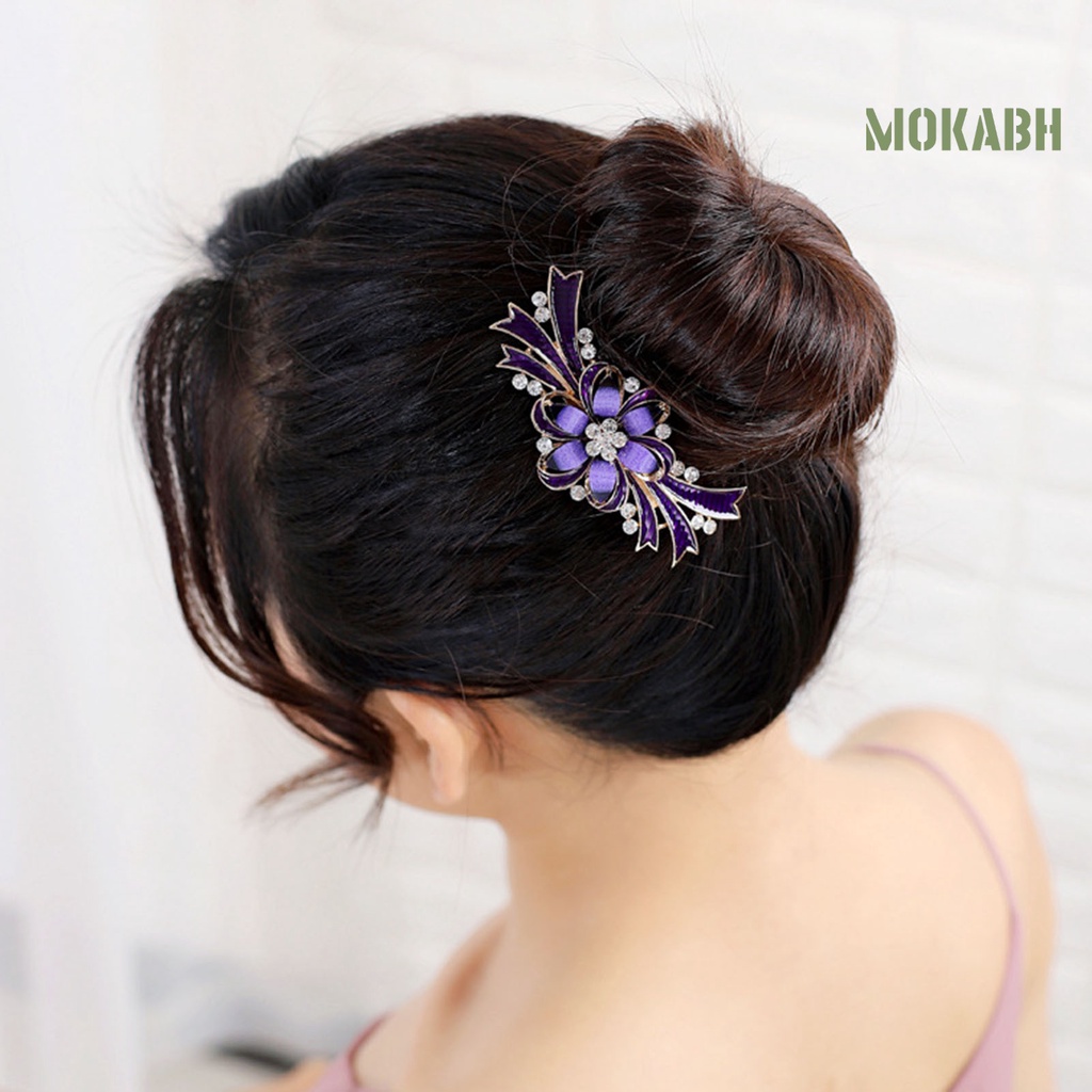 Lược Cài Tóc Hình Hoa Đính Đá Phong Cách Vintage Cho Nữ