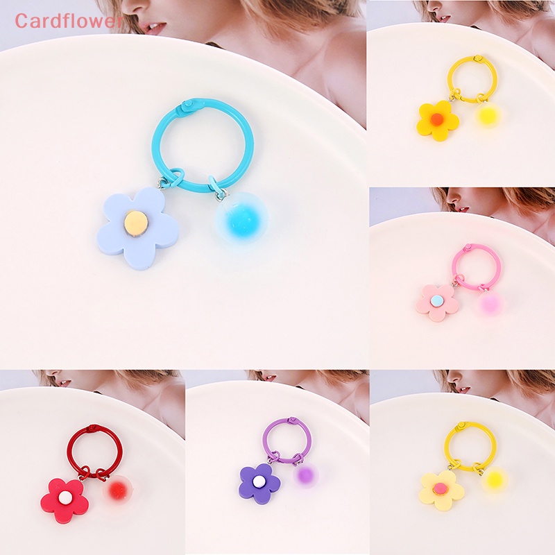 &lt; Cardflower &gt; Móc Khóa Bóng Tròn Mặt Nhám Hình Hoa Màu Kẹo Dễ Thương Trang Trí Ba Lô / Túi Xách Trang Trí Mới
