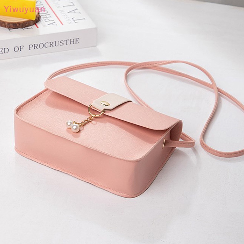 Túi Đeo Chéo Vai Đựng Điện Thoại Đính Ngọc Trai Thời Trang Mới