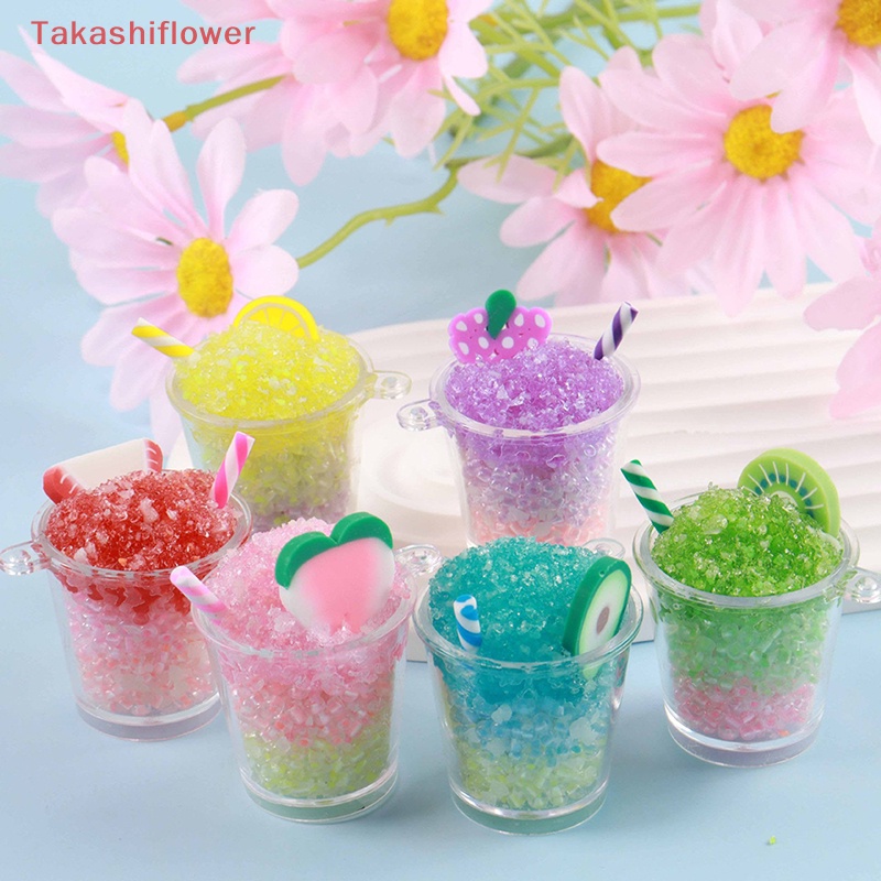 (Takashiflower) Móc Khóa Hình Bát Cốc Smoothie 3D Bằng Nhựa Resin Phát Quang