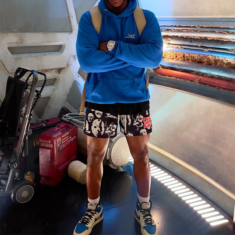 Quần Short Nam Nữ Phối Lưới Khô Nhanh In Hình Nhân Vật Phim Mùa Hè