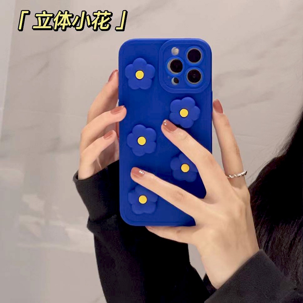 Ốp Điện Thoại Silicon Họa Tiết Hoa Năm Cánh 3D Cho Iphone SE2020 7 / 8 Plus 14 X XR XM 11 12 MINI 13 PRO MAX AT0344