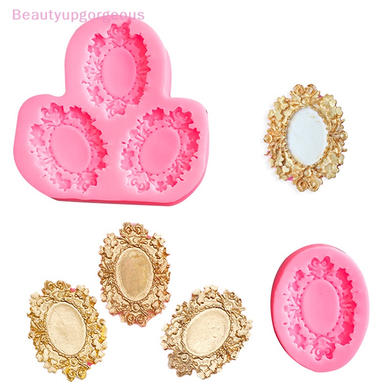 [Beautyupgorgeous] Khuôn Silicone Làm Khung Ảnh Cổ Điển Phù Hợp Cho Trang Trí Bánh Sô Cô La / Đất Sét Epoxy Polymer