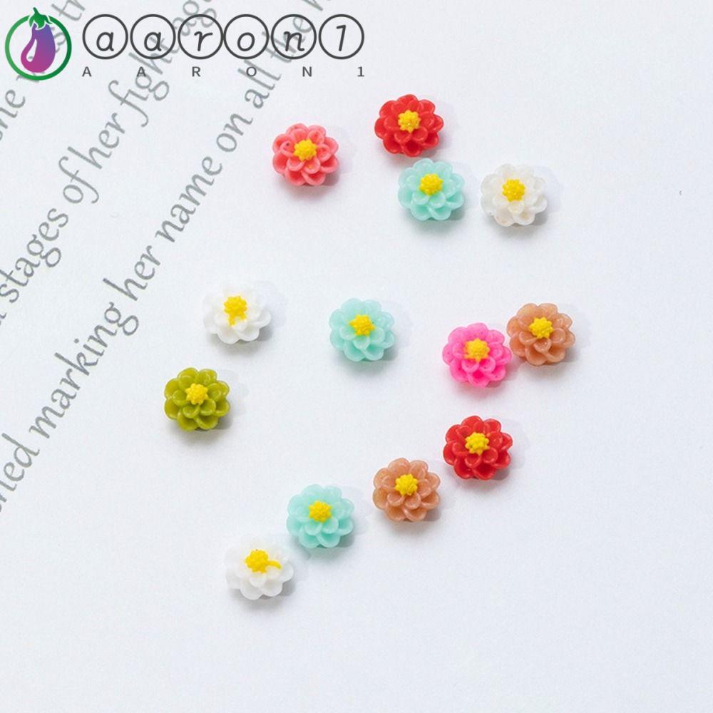 Set 100 Phụ Kiện Trang Trí Móng Tay / Điện Thoại Hình Hoa Nhiều Màu Sắc DIY AARON1